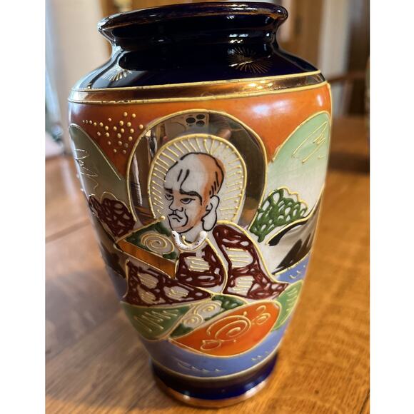 2 Vintage Antique Japanese Hotta Yu Shoten & Co. Porcelain Satsuma Style Vase - Picture 3 of 5